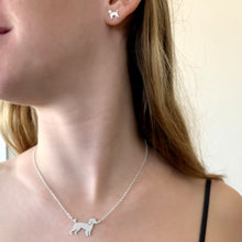 Load image into Gallery viewer, Poodle Necklace and Stud Earrings SET - Silver/14K Gold-Plated |Line - WeeShopyDog