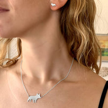 Load image into Gallery viewer, French Bulldog Necklace and Stud Earrings SET - Silver/14K Gold-Plated |Line - WeeShopyDog