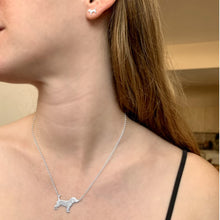 Load image into Gallery viewer, Beagle Necklace and Stud Earrings SET - Silver/14K Gold-Plated |Line - WeeShopyDog