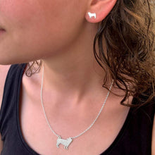 Load image into Gallery viewer, Pug Necklace and Stud Earrings SET - Silver/14K Gold-Plated |Line - WeeShopyDog