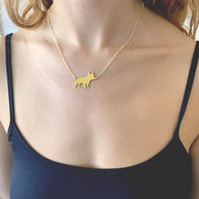 Load image into Gallery viewer, French Bulldog Necklace and Stud Earrings SET - Silver/14K Gold-Plated |Line - WeeShopyDog
