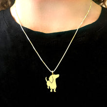 Load image into Gallery viewer, Dachshund Pendant Necklace - Silver/14K Gold-Plated |I - WeeShopyDog