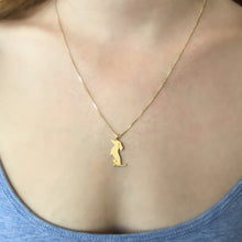 Load image into Gallery viewer, Dachshund Pendant Necklace - Silver/14K Gold-Plated |Sit-up - WeeShopyDog