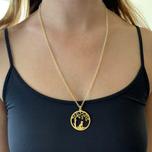 Load image into Gallery viewer, Poodle Little Tree Of Life Pendant Necklace - Silver/14K Gold-Plated - WeeShopyDog