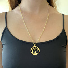 Load image into Gallery viewer, Beagle Little Tree Of Life Pendant Necklace - Silver/14K Gold-Plated - WeeShopyDog