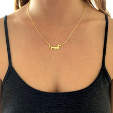 Load image into Gallery viewer, Dachshund Pendant Necklace - Silver/14K Gold-Plated |Line - WeeShopyDog