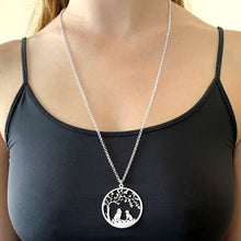 Load image into Gallery viewer, Poodle Tree Of Life Pendant Necklace - Silver/14K Gold-Plated - WeeShopyDog