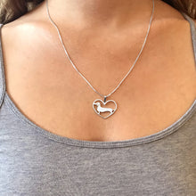 Load image into Gallery viewer, Dachshund Pendant Necklace - Silver/14K Gold-Plated |Line Heart - WeeShopyDog