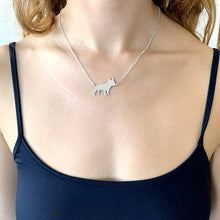 Load image into Gallery viewer, French Bulldog Necklace and Hoop Earrings SET - Silver/14K Gold-Plated |Line