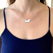 Load image into Gallery viewer, Corgi Necklace and Stud Earrings SET - Silver/14K Gold-Plated |Cardigan