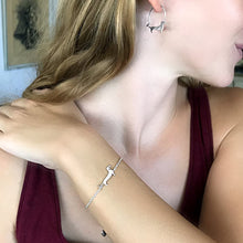 Load image into Gallery viewer, Dachshund Hoop Earrings - Silver/14K Gold-Plated |Line - WeeShopyDog