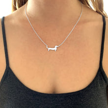 Load image into Gallery viewer, Dachshund Necklace and Hoop Earrings SET - Silver/14K Gold-Plated |Line - WeeShopyDog
