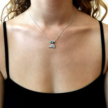 Load image into Gallery viewer, Dachshund Pendant Necklace - Silver Turquoise |Side - WeeShopyDog