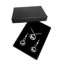 Load image into Gallery viewer, Dachshund Necklace and Dangle Earrings SET - Silver |Line Oval - WeeShopyDog