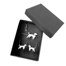 Load image into Gallery viewer, Poodle Bracelet and Hoop Earrings SET - Silver/14K Gold-Plated |Line