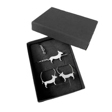 Load image into Gallery viewer, Chihuahua Bracelet and Hoop Earrings SET - Silver/14K Gold-Plated |Line