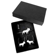 Load image into Gallery viewer, French Bulldog Bracelet and Hoop Earrings SET - Silver/14K Gold-Plated |Line