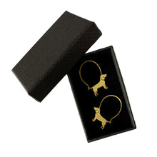 Load image into Gallery viewer, Beagle Hoop Earrings - Silver/14K Gold-Plated |Line - WeeShopyDog