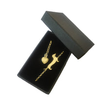 Load image into Gallery viewer, Dachshund Bracelet - Silver/14K Gold-Plated |Line - WeeShopyDog