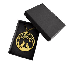 Load image into Gallery viewer, Poodle Tree Of Life Pendant Necklace - Silver/14K Gold-Plated - WeeShopyDog