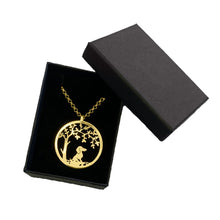Load image into Gallery viewer, Dachshund Little Tree Of Life Pendant Necklace - Silver/14K Gold-Plated - WeeShopyDog