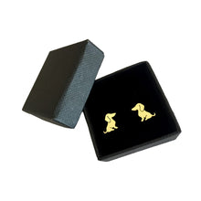 Load image into Gallery viewer, Dachshund Stud Earrings - Silver/14K Gold-Plated |Sweet - WeeShopyDog