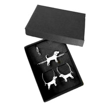 Load image into Gallery viewer, Beagle Bracelet and Hoop Earrings SET - Silver/14K Gold-Plated |Line
