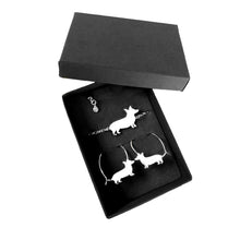 Load image into Gallery viewer, Corgi Bracelet and Hoop Earrings SET - Silver/14K Gold-Plated |Line