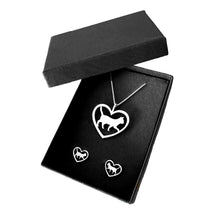Load image into Gallery viewer, Cat Necklace and Earrings SET - Silver Stud - WeeShopyDog
