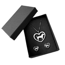 Load image into Gallery viewer, Jack Russell Necklace and Stud Earrings SET - Silver/14K Gold-Plated |Heart