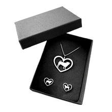 Load image into Gallery viewer, Pug Necklace and Stud Earrings SET - Silver/14K Gold-Plated |Heart