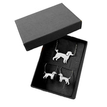 Load image into Gallery viewer, Poodle Necklace and Hoop Earrings SET - Silver/14K Gold-Plated |Line