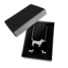 Load image into Gallery viewer, Jack Russell Necklace and Stud Earrings SET - Silver - WeeShopyDog