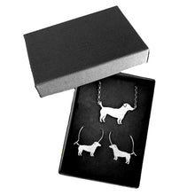 Load image into Gallery viewer, Jack Russell Necklace and Hoop Earrings SET - Silver/14K Gold-Plated |Line