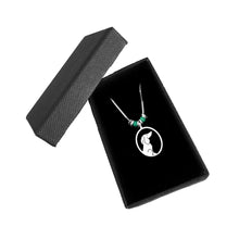 Load image into Gallery viewer, Dachshund Pendant Necklace - Silver Turquoise |Image - WeeShopyDog