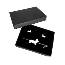 Load image into Gallery viewer, Corgi Bracelet and Stud Earrings SET - Silver/14K Gold-Plated |Line - WeeShopyDog