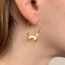 Load image into Gallery viewer, Poodle Necklace and Hoop Earrings SET - Silver/14K Gold-Plated |Line