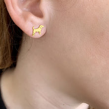 Load image into Gallery viewer, Beagle Stud Earrings - Silver/14K Gold-Plated |Line - WeeShopyDog