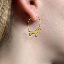 Load image into Gallery viewer, Beagle Hoop Earrings - Silver/14K Gold-Plated |Line - WeeShopyDog
