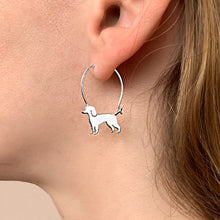 Load image into Gallery viewer, Poodle Necklace and Hoop Earrings SET - Silver/14K Gold-Plated |Line