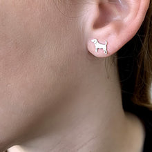Load image into Gallery viewer, Beagle Stud Earrings - Silver/14K Gold-Plated |Line - WeeShopyDog
