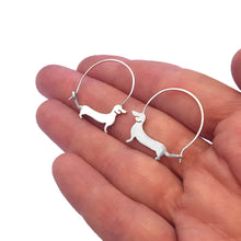 Load image into Gallery viewer, Dachshund Bracelet and Hoop Earrings SET - Silver/14K Gold-Plated |Line - WeeShopyDog