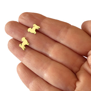 Shih Tzu Stud Earrings - 14k gold plated - WeeShopyDog