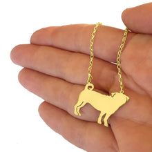 Load image into Gallery viewer, Pug Pendant Necklace - Silver/14K Gold-Plated |Line - WeeShopyDog