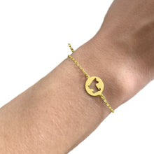 Load image into Gallery viewer, Yorkie Charm Bracelet - 14K Gold-Plated - WeeShopyDog

