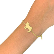 Load image into Gallery viewer, Pug Bracelet and Stud Earrings SET - Silver/14K Gold-Plated |Line - WeeShopyDog