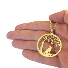 Load image into Gallery viewer, Pug Little Tree Of Life Pendant Necklace - Silver/14K Gold-Plated - WeeShopyDog