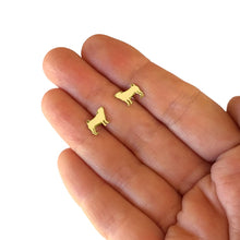 Load image into Gallery viewer, Pug Stud Earrings - Silver/14K Gold-Plated |Line - WeeShopyDog
