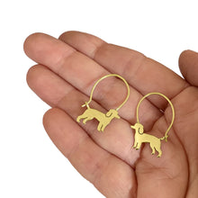 Load image into Gallery viewer, Poodle Hoop Earrings - Silver/14K Gold-Plated |Line - WeeShopyDog
