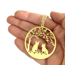 Load image into Gallery viewer, French Bulldog Tree Of Life Pendant Necklace - Silver/14K Gold-Plated - WeeShopyDog
